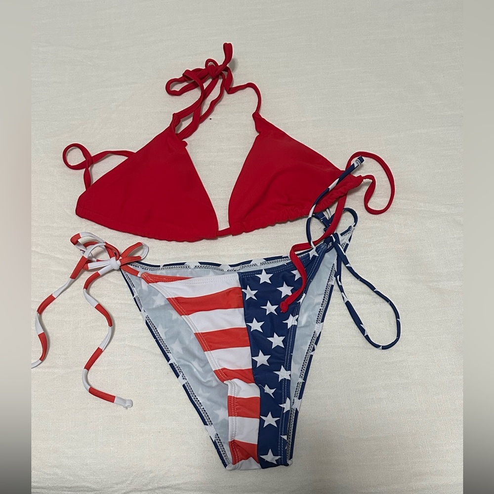 Brand new without tags, patriotic triangle bikini
